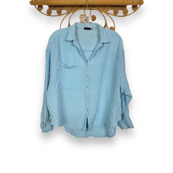 Urban Outfitters Out from under Joslyn Sleep Shirt Light Blue M - Picture 2 of 6
